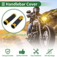 thumbnail image 3 of Unique Bargains 7/8" 22mm 15/16" 24mm Motorcycle Hand Grips Cover Kit Aluminum Alloy,Rubber Handle Bar Throttle Grips Gold Tone 1 Set, 3 of 7