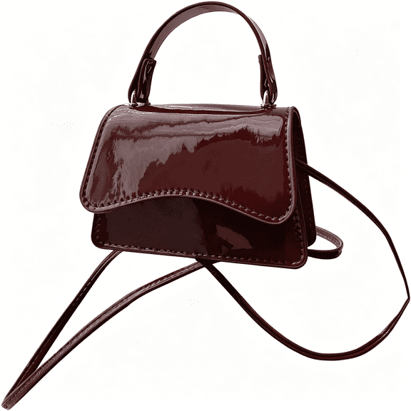 GASTROPOD Women’S Top Handle Glossy Leather Bags Flap Clutch Purse Punk Crossbody Handbags