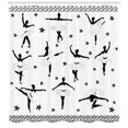 thumbnail image 3 of Ambesonne Ballet Shower Curtain, Stars and Hand-drawn Swirls, 69"Wx70"L, Black and White, 3 of 3