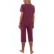 thumbnail image 5 of SAYOO - Conjunto de pijama para mujer, camiseta de manga corta con cuello en V y pantalones capri, trajes de dormir SAYOO Moda, 5 of 6