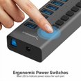 thumbnail image 5 of HUB de datos USB 3.0 y cargador SABRENT de 16 puertos con Individu, 5 of 5