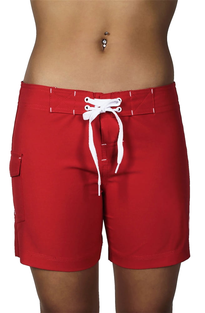 Ultrastar Women's 5Inch Board Short Stretch Swimsuit (UFB008) Red