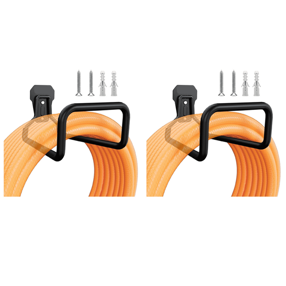 2X Garden Hose Holder Wall Mount, Duty Water Hose Hanger for Outside, Metal Hose Reels Hose Rack Hose Hook