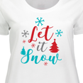 thumbnail image 4 of Inktastic Let It Snow, Snowflakes, Christmas - Red Blue Gray Women's Plus Size T-Shirt, 4 of 5