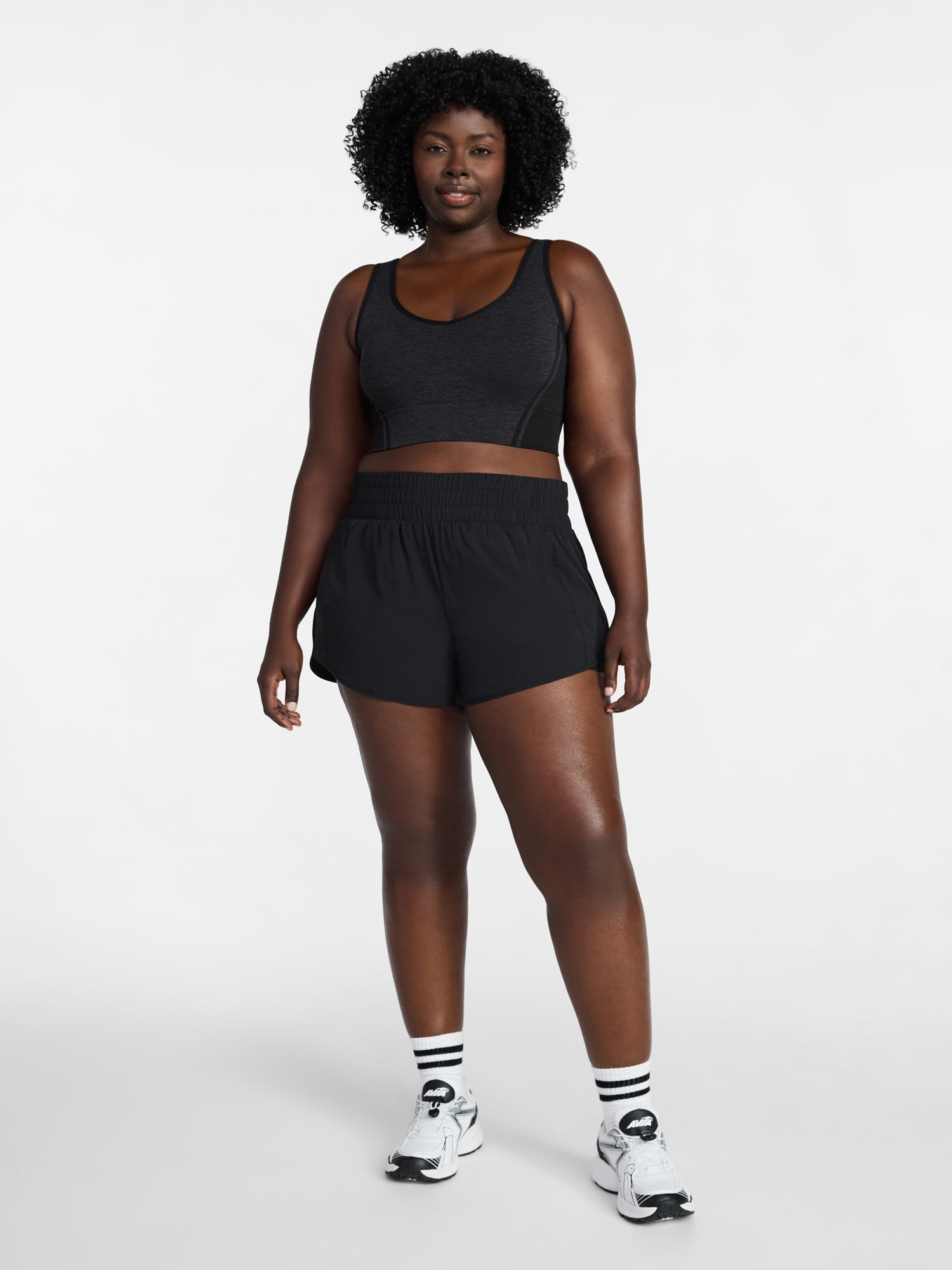 Avia Women's and Women's Plus Running Shorts with Bike Liner, 3" Inseam, Sizes XS-4X