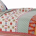 thumbnail image 4 of Benjara BM116975 Geometric & Floral Print Twin Size Quilt Set with 1 Sham, Multi Color, 4 of 5
