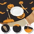 thumbnail image 4 of Halloween Harvest Pumpkin Print Round Tablecloth with Elastic Hem - Perfect Fit for 44 Inch Kitchen Dining Party Table, 4 of 6