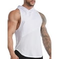 thumbnail image 3 of Mrrootc Men's Summer Running Fitness Quick-Drying Sleeveless Hoooded Solid Spliced T-Shirt Tank Tops, 3 of 4