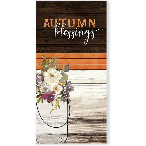 Autumn Blessings Rustic Wood Wall Sign 9x18