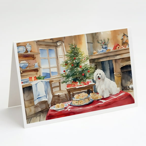 Coton De Tulear Christmas Cookies Greeting Cards Pack of 8 7 in x 5 in