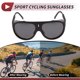 thumbnail image 3 of Gafas de sol para motocicleta Unique Bargains, lentes de policarbonato triacetato UV400, color gris oscuro, marco negro, 3 of 6