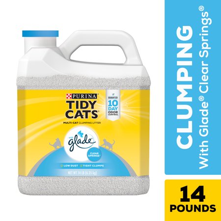 Purina Tidy Cats Clumping Cat Litter, Glade Clear Springs Multi Cat Litter, 14 lb. Jug