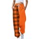 thumbnail image 2 of Puntoco Leggings Con Cordón Estampados A Cuadros No Posicionados De Moda Para Mujer, Pantalones Deportivos Naranja S, 2 of 5