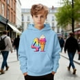 thumbnail image 2 of Tanghaowl Kids Sweatshirts Boys Girls Graphic Print Hooded Sweatshirt Kids Pullover Casual Jacket with Pocket for Children Youth Light Blue 7-8 Years, 2 of 4