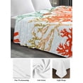 thumbnail image 6 of Boho Ocean Coral Queen Size Flat Sheet, Wrinkleproof & Fadeproof Cooling Flat Bed Sheet Only, Orange Blue Ombre Green Polka Dots Breathable Soft Bedding Top Sheets 90 x 102 Inches, 6 of 8