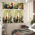 thumbnail image 3 of Sunflower Rooster 3-Piece Tier Curtains 36 Inch Long Country Kitchen Curtains Set Tab Top for Small Window Bathroom Farmhouse 54" x 18", 3 of 5