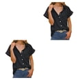 thumbnail image 4 of sweethay Camisa de mujer Blusa con cuello en V con bolsillo Playa Vacaciones Verano Ropa Type4 NO4, 4 of 6