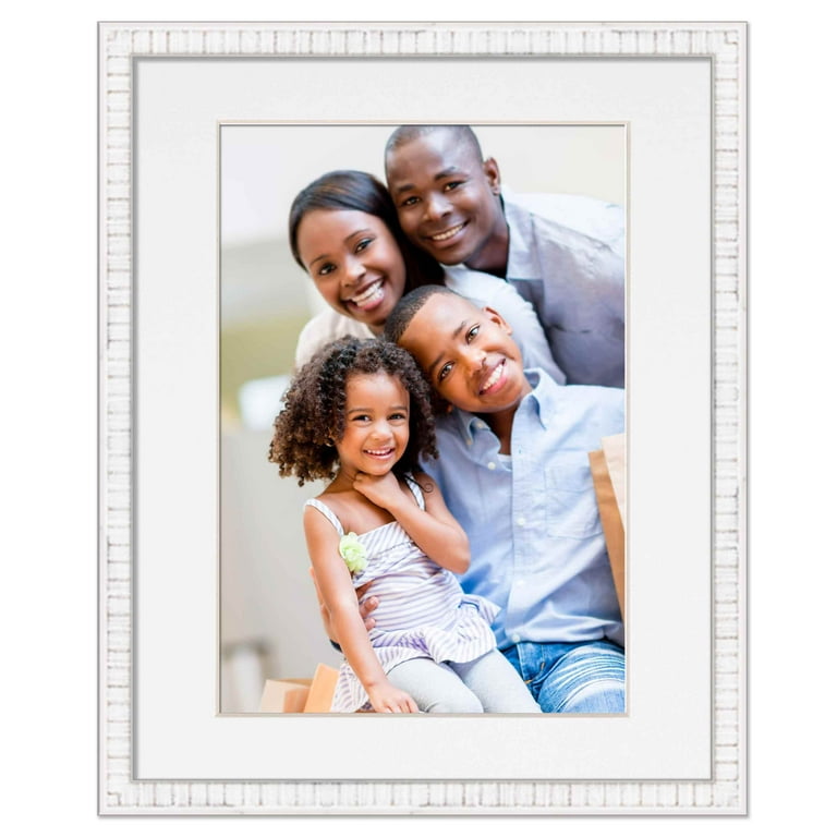 11x15 Frame White With White Picture Mat For 11x15 Photo - White