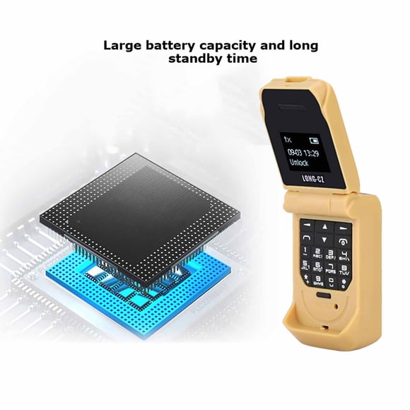 Teléfono Con Tapa, Reloj Despertador, Teclado Multifuncional, Teléfono Con Tapa, Duradero Para Niños Y Estudiantes