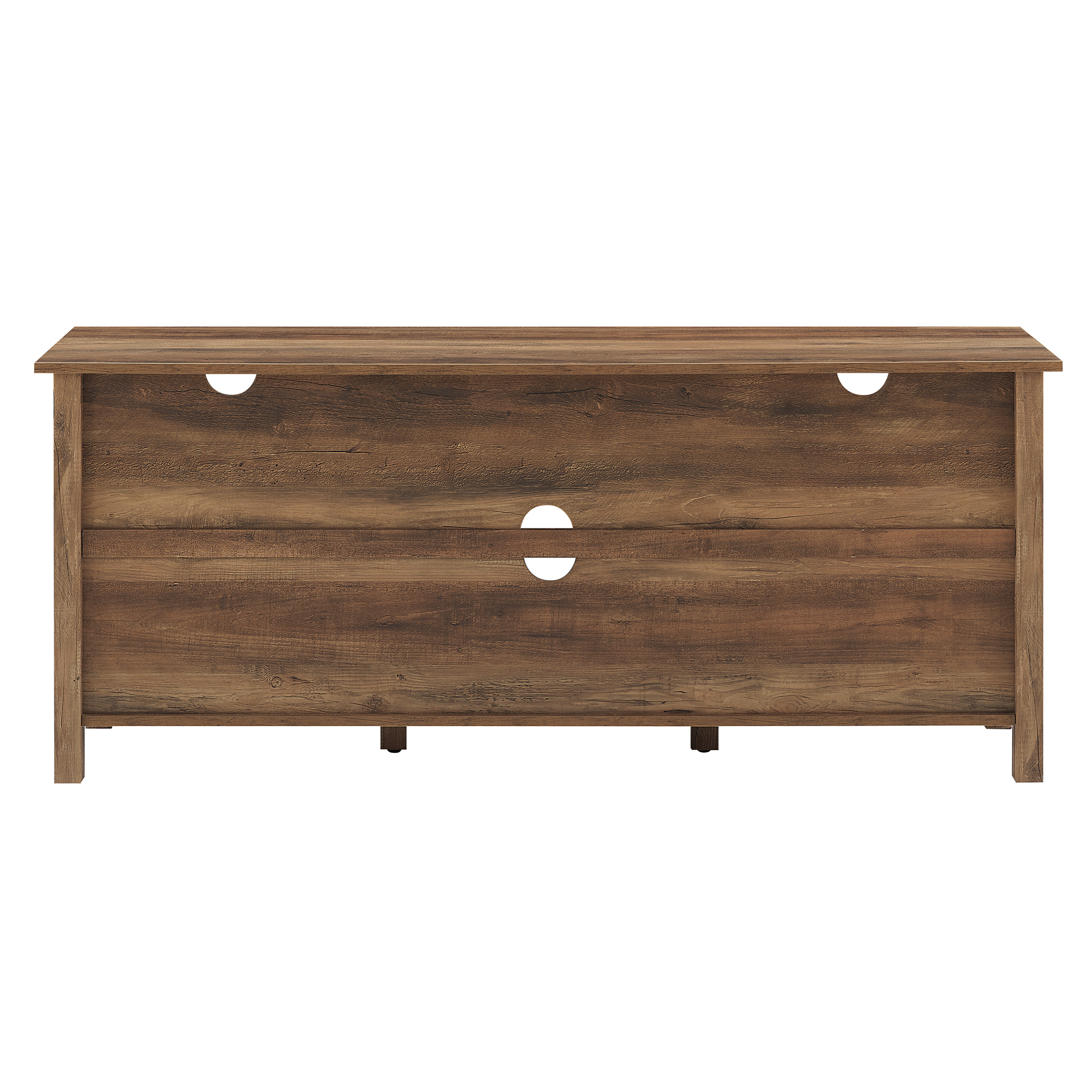 Walker Edison Mission Slatted Side TV Stand for TVs up to 65”, Rustic Oak