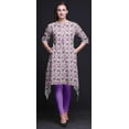 thumbnail image 2 of Bimba Purple Leaves Leaves Printed Tops For Women Asymmetric Kurti Summer Dress For Girls XX-Large, 2 of 6