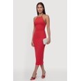thumbnail image 2 of Women's Metallic Neck Detail Side Ruched Midi Dress, 2 of 4
