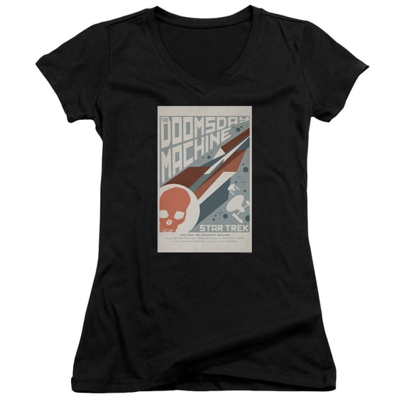 Star Trek Tos Episode 35 Junior Women's V-Neck T-Shirt Black