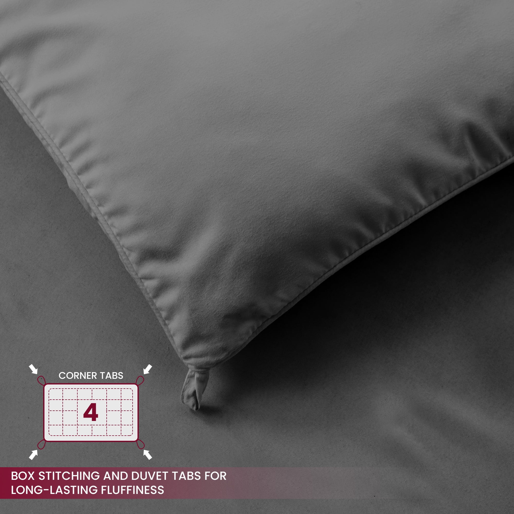 Lux Decor Collection Twin Comforter All Season Down Alternative Quilted Comforter Duvet Insert with Corner Tabs - Duvet Insert Twin Comforter only (Twin, Grey)