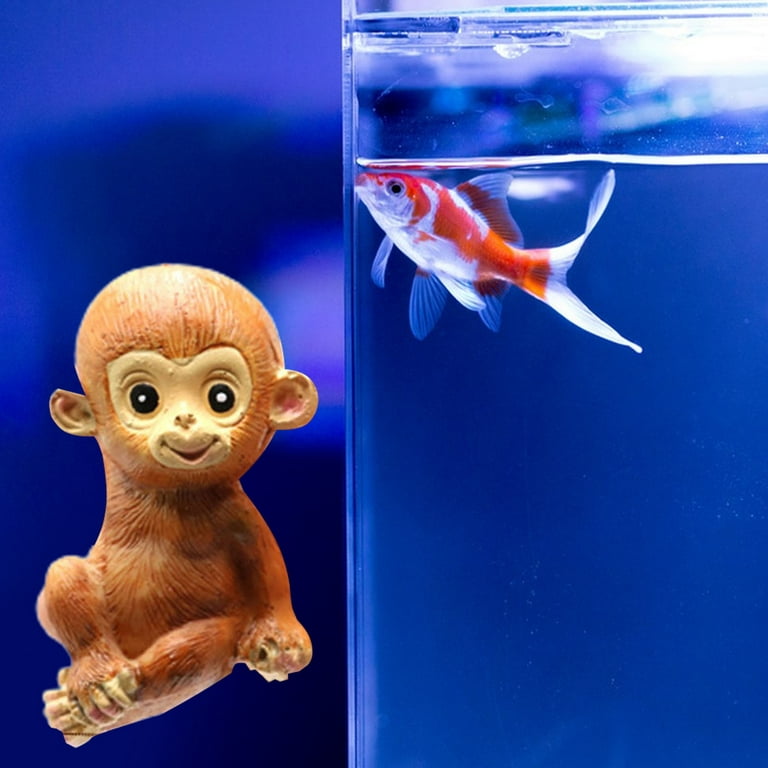 nbuaila Monkey Figurine Realistic Vivid Appearance Cartoon Detailed High  Simulation Resin Mini Monkey Fish Tank Decoration Aquarium Ornament