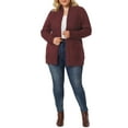thumbnail image 2 of MODA NOVA Juniors Plus Size Relaxed Fit Open Front Long Sleeves Kimono Style Sweater Cardigan, 2 of 6