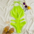 thumbnail image 4 of Sngxgn Women Swimsuit Tummy Control Bathing Suits(Yellow,S), 4 of 9