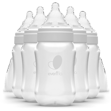 Evenflo Balance + Wide Neck BPA-Free Plastic Baby Bottles, 9oz, Clear, 6ct