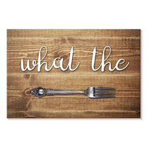 Elephant Stock What The Fork Wall Art - Horizontal Canvas Wall Art - Dining Room Wall Decor - Hobbies And Lifestyle Canvas - Brown And Silver Decor - 24" x 16"