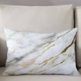 thumbnail image 3 of Marble White Gold Throw Pillow Covers, Modern Abstract Geometric Soft Breathable Pillow Cases with Invisible Zipper for Sleeping, Standard Pillowcases for Couch Bed Sofa Chair 20x26 Inches, 3 of 6