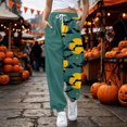 thumbnail image 4 of Women Halloween Cute Ghost Print Jogger Pants JIANLAI Drawstring Elastic Waist Casual Sweatpants With Side Pockets, Loose Fit Fall Festival Loungewear Trousers, 4 of 8