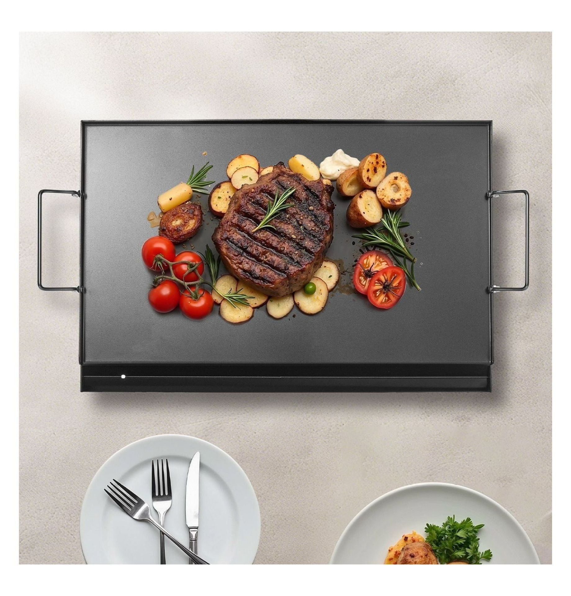 Carbon Steel Griddle 24x16 Inch, BBQ Grill Pan - Flat Top for Gas, Electric & Induction Stovetops - Universal Cookware for Outdoor Cooking