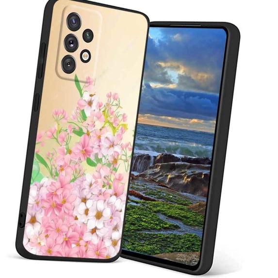 Compatible with Samsung Galaxy A52 5G Phone Case, Floral-Flowers-Cute85 Case Men Women, Flexible Silicone Shockproof Case for Samsung Galaxy A52 5G