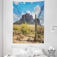thumbnail image 1 of Saguaro Cactus Decor Wall Hanging Tapestry, Famous Canyon Cliff with Dramatic Cloudy Sky Southwest Terrain Place Nature, Bedroom Living Room Dorm Accessories, 60 X 80 Inches, by Ambesonne, 1 of 1