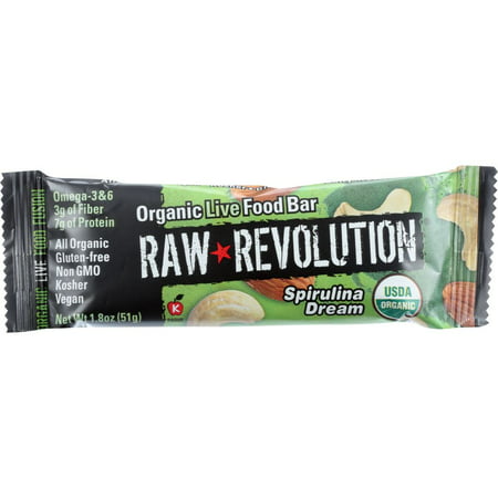 Raw Revolution Spirulina & Cashew Food Bar, 1.8 Oz (Pack Of