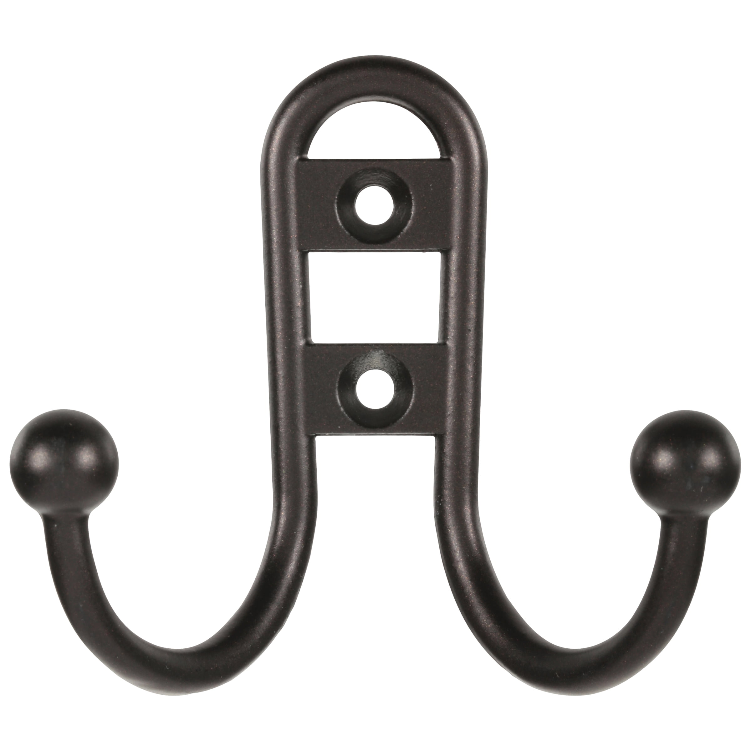 Mainstays, Double-Hook Bronze Hoop Coat Hook, Mounting Hardware Included, 1 Hoop Hook, 10 lb Limit