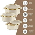 thumbnail image 2 of MILTON Curve Inner Stainless Steel Casserole Set of 3 (450 ml, 840 ml, 1300 ml), Ivory, 2 of 4