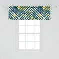 thumbnail image 2 of Hibiscus Window Valance, Geometric Vibes Exotic Flowers and Leaves on Square Pattern Backdrop, Curtain Valance for Kitchen Bedroom with Rod Pocket, 54" X 18", Mustard Teal Fern Green, by Ambesonne, 2 of 2