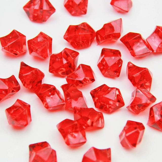 Cristaux de Glace et de Roche en Acrylique Rouges, Gemmes Trésor pour Dispersions de Table, Remplissages de Vase, Décoration de Mariage, Banquet, Fête, Événement, Anniversaire (Rouge, 385)