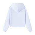 thumbnail image 5 of Breezora Kids Solid Color Pullover Hoodie Lightweight Long Sleeve Sweatshirt Cozy Everyday Top for Boys and Girls 160 Size White, 5 of 9