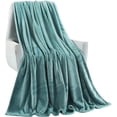 thumbnail image 3 of Large Flannel Fleece Throw Blanket, 60×80 Inch - Cozy Lightweight Thick Blanket - All Seasons Suitable for Women, Men and Kids (Bluishgreen), 3 of 6