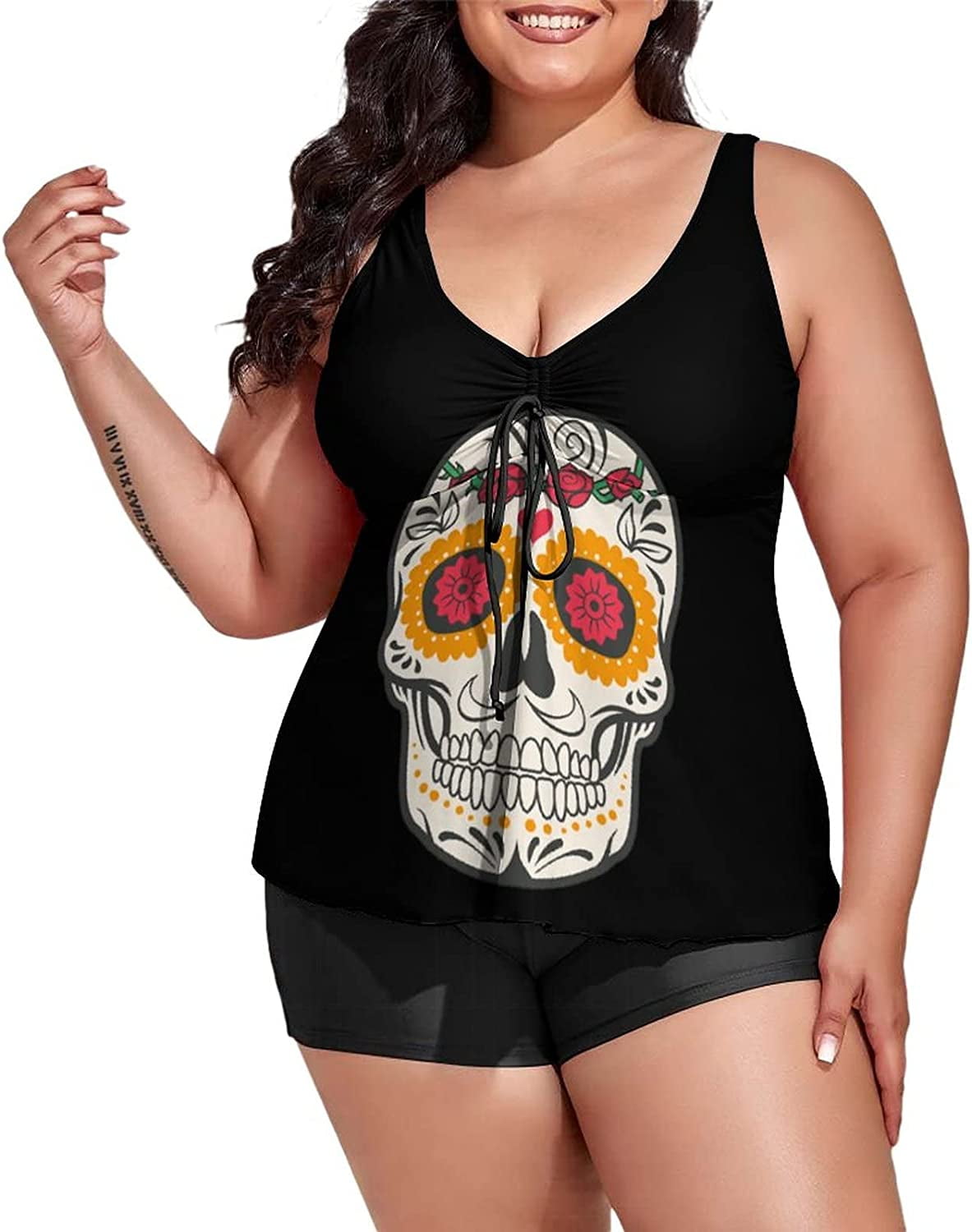 Skull bathing suits shop plus size