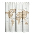 thumbnail image 2 of Creative Products Wood World Map 71x74 Shower Curtain, 2 of 2