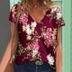 thumbnail image 2 of Camisetas con estampado floral con cuello en V para mujer Blusas femeninas cómodas a la moda Tops OAVQHLG3B Store  lin121212, 2 of 4