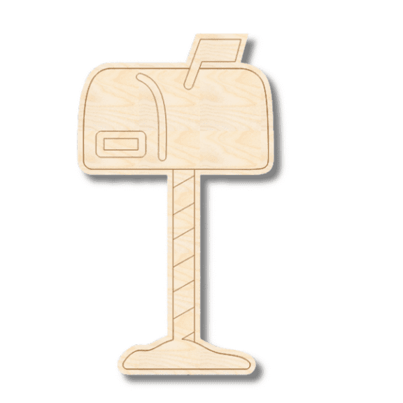 Unfinished Wood Etched Mail Box Shape 24" / 1/4"