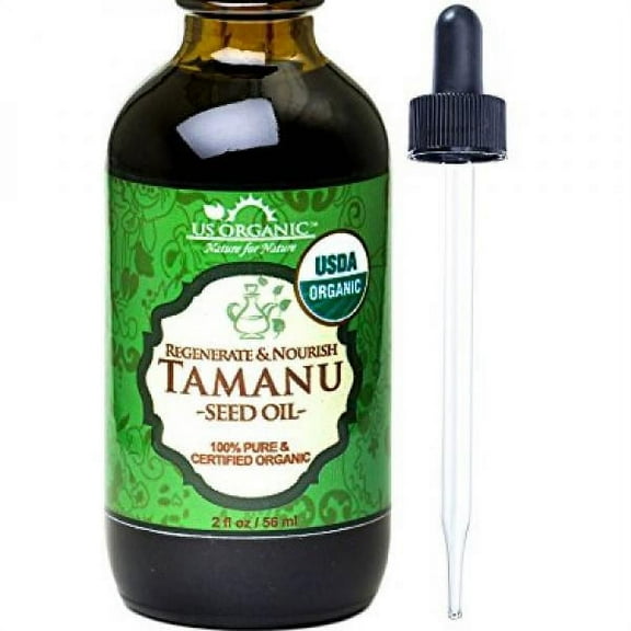 #1 US Organic Tamanu Oil, Certified Organic, 100% Pure Virgin Cold Pressed Unrefined, Best for Nail Fungus, Acne, Stretch Mark, Eczema, Rosacea, Hair loss, Psoriasis, Sunburn, Athlete Foot, etc
